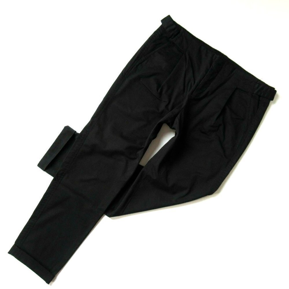Vince Side Buckle Chino in Black Pleated Stretch Slim Tapered Pants 8